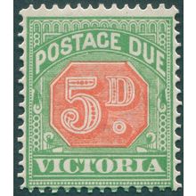 Victoria 1903 5d scarlet & deep green Postage Due SGD30 unused