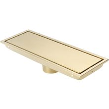 Linear Shower Drain Pipe 12 Inches Brushed Gold, with Tile Insert Grille, Detach