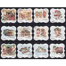 BIB & BUB, 2024 GUMNUT BABIES SET OF 12 USED SELF-ADHESIVE MYSTAMPS