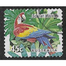 AUS 1994 45c (S/A) 'AUSTRALIAN ZOO'S -SCARLET MACAW ' FINE USED (EBID68-110)