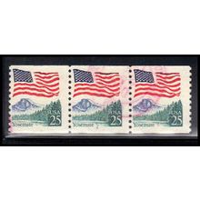 Used 2280v 25c U.S. Flag Fine PNC 3/3 PA2855