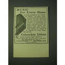 1900 Phonoharp Co. Columbia Zither Ad - Music for every home