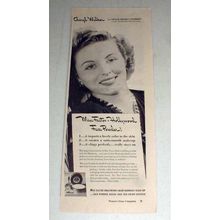 1943 Max Factor Face Powder Ad w/ Cheryl Walker