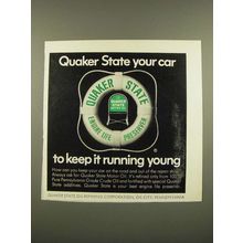 1967 Quaker State Motor Oil Ad - Keep it Running Young