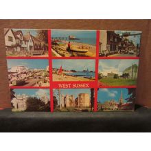 multiview, WEST SUSSEX county.. used postcard Colourmaster not posted #