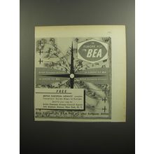 1951 BEA British European Airways Advertisement - In Europe fly BEA