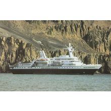 MS World Discoverer Lines Cruise Ship at Shetlands Scotland Postcard