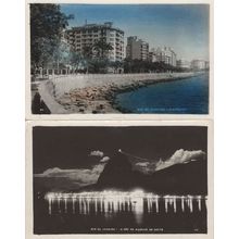 Rio de Janeiro O Pao de Assucar de Noite & Day 2x Postcard s