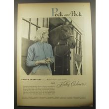 1954 Peck and Peck Hadley Cashmere Sweaters Ad - Proved champions