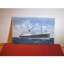 "SS. MEDIA" STEAMSHIP, WHITE STAR Cunard Line. unused vintage postcard =
