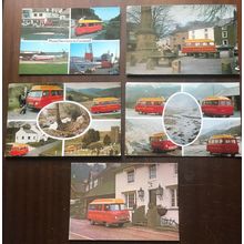 5 postcards lot Royal Mail post buses & postal services Cornwall Cumbria etc