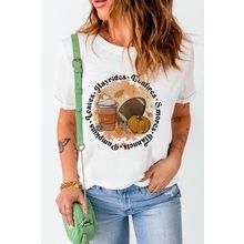 White Pumpkin Rugby Graphic Print Short Sleeve T Shirt