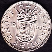 1963 Great Britain 1 Shilling Coin Scottish