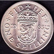 1965 Great Britain 1 Shilling Coin Scottish