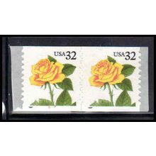 3054 32c Yellow Rose Fine MNH CNP Left 6677 PA1903