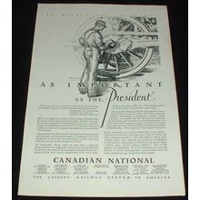 1929 Canadian National RR Ad, Important!!