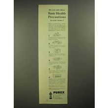 1942 Purex Bleach Ad - Basic Health Precautions