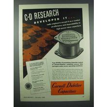 1943 Cornell-Dubilier Type 59 Mica Capacitor Ad