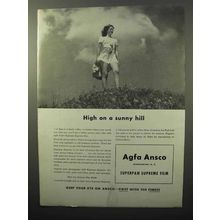 1943 Agfa Ansco Superpan Supreme Film Ad - High on Hill