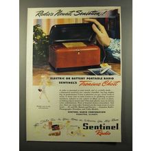 1947 Sentinel Treasure Chest Radio Ad - Sensation