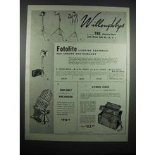 1947 Willoughby's Ad - Fotolite Lighting Equipment