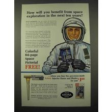 1963 Schick Injector Razor, Blade Ad - Scott Crossfield
