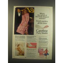 1985 Carefree Panty Shields Ad - Fresh-Dressed Woman