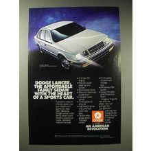 1986 Dodge Lancer Car Ad - Affordable Family Sedan