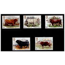 Great Britain 1984 British Cattle Stamps Set SG1240 - SG1244 MNH