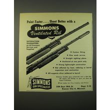 1952 Simmons Ventilated Rib Ad - Point faster.. Shoot better with a Simmons