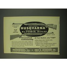 1952 Husqvarna Super-Grade and Deluxe Model Rifles Ad - World-Famous Husqvarna