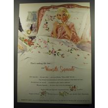 1956 Wamsutta Supercale Flower Beds Sheets Ad - There's nothing like love