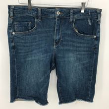 Anthropologie High Rise Slim Bermuda Denim Shorts Women's Size 31 Blue Jean