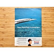 Original Vintage British Airways Concorde Advertisement 1976
