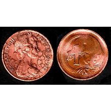 Australia One Cent 1979 Used Coin Possum Queen Elizabeth II 1c QE II mm.