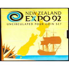 1992 New Zealand $5 Uncirculated Coins x 4 Expo 92 Explorers