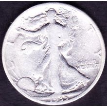 1935 D USA 50 Cents Silver Coin Liberty Walking