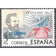 España 1976 Michel 2204 Neuf ** Cote (2008) 0.20 Euro Alexander Graham Bell