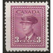 Canada 1943 SG378 3c Purple Mounted Mint .