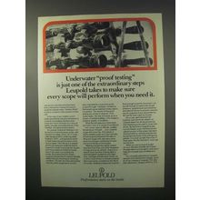 1981 Leupold Scopes Ad - Underwater Proof Testing