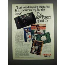 1983 Pentax Sport 35 Camera Ad - Reggie Jackson