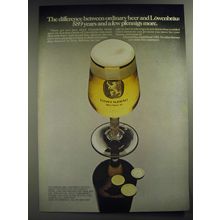 1974 Lowenbrau Beer Ad - The difference between ordinary beer and Lowenbrau