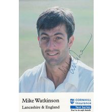 Mike Watkinson Hand Signed Cornhill Cricket Test Series Photo Card