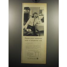 1957 Bell Telephone Ad - Please your valentine with a telephone call