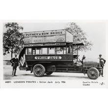 London Pirates New Times Bus Tram in 1924 Real Photo Postcard