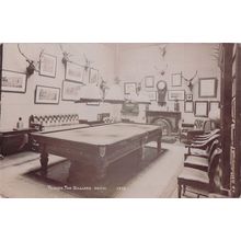 Tehidy Billiard Room Deer Hunting Heads Cornwall Old RPC Postcard