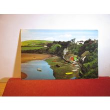 BANTHAM FERRY, BIGBURY BAY, DEVON used vintage postcard 1969 pm =