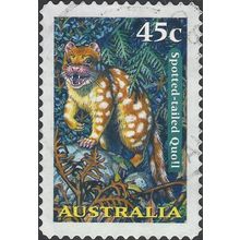 AUSTRALIA, MAMMALS, Spotted-tailed Quoll s/a, green 1997, 45c, #2