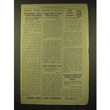 1918 Henry Holt and Company Ad - Don't miss these novels