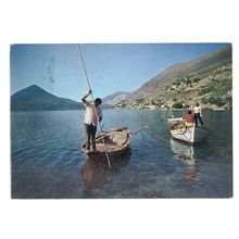 LEFKAS-NYDRI, GREECE used VINTAGE postcard 1983? postmark #